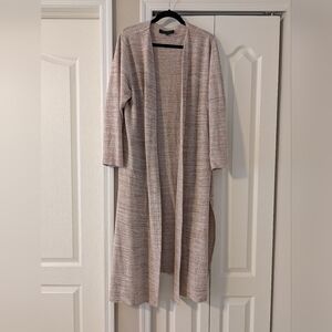 Eloquii Soft Pink Knit Long Cardigan